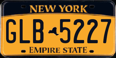 NY license plate GLB5227