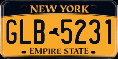NY license plate GLB5231
