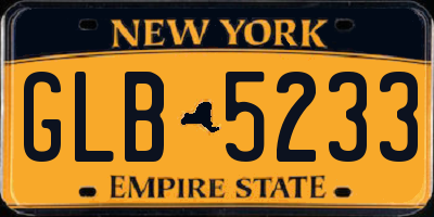 NY license plate GLB5233