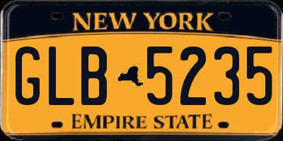 NY license plate GLB5235