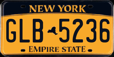 NY license plate GLB5236