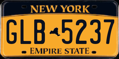 NY license plate GLB5237