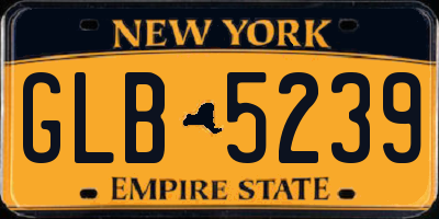 NY license plate GLB5239