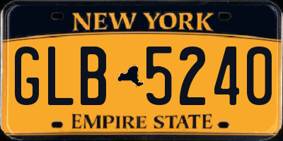 NY license plate GLB5240
