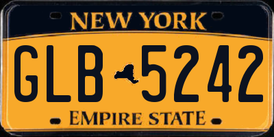 NY license plate GLB5242