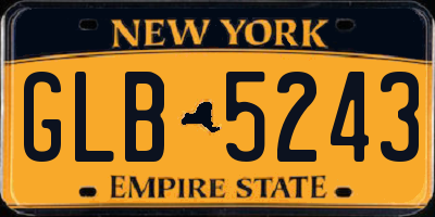 NY license plate GLB5243