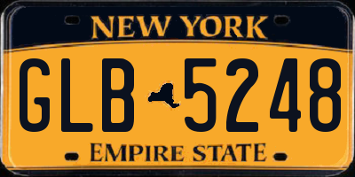 NY license plate GLB5248