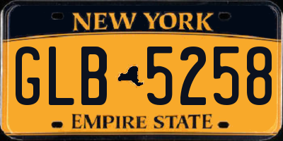 NY license plate GLB5258