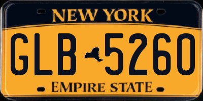 NY license plate GLB5260