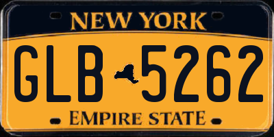NY license plate GLB5262