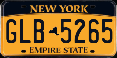 NY license plate GLB5265