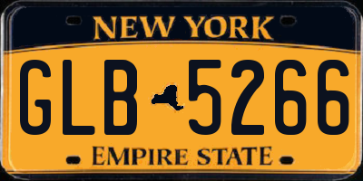 NY license plate GLB5266