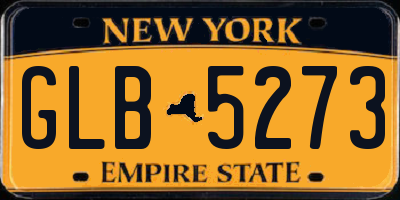NY license plate GLB5273
