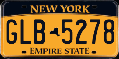 NY license plate GLB5278