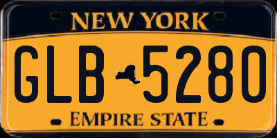 NY license plate GLB5280