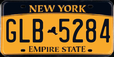 NY license plate GLB5284