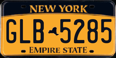 NY license plate GLB5285