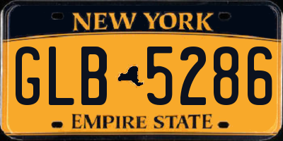 NY license plate GLB5286
