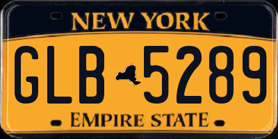 NY license plate GLB5289