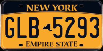 NY license plate GLB5293