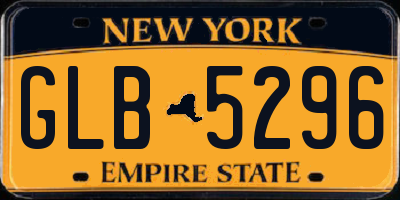NY license plate GLB5296