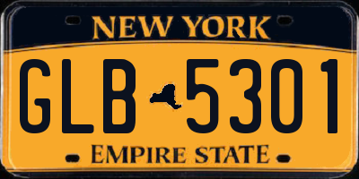 NY license plate GLB5301
