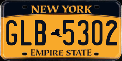 NY license plate GLB5302