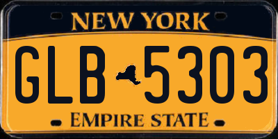 NY license plate GLB5303
