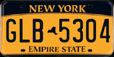 NY license plate GLB5304