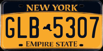 NY license plate GLB5307