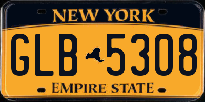 NY license plate GLB5308