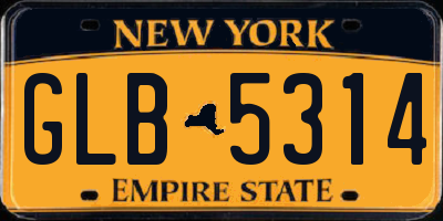 NY license plate GLB5314