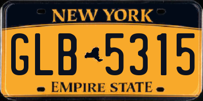 NY license plate GLB5315