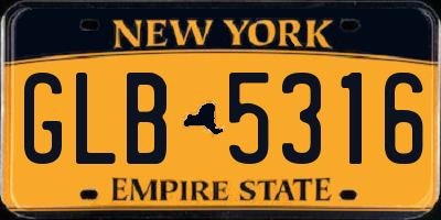 NY license plate GLB5316