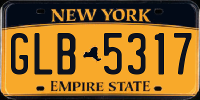 NY license plate GLB5317