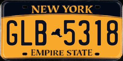 NY license plate GLB5318