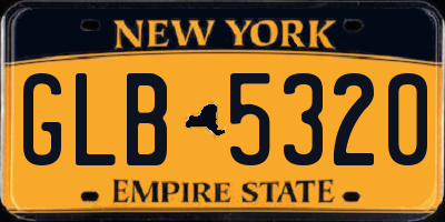NY license plate GLB5320