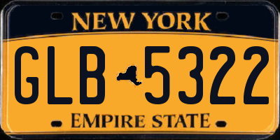 NY license plate GLB5322