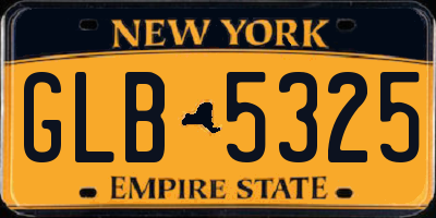 NY license plate GLB5325