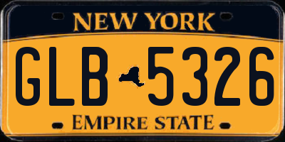 NY license plate GLB5326