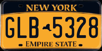 NY license plate GLB5328