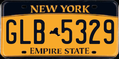 NY license plate GLB5329