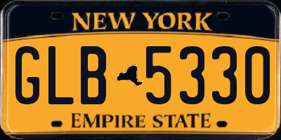 NY license plate GLB5330