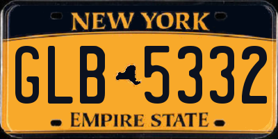 NY license plate GLB5332