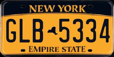NY license plate GLB5334
