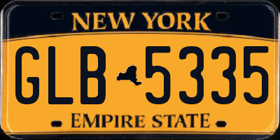 NY license plate GLB5335