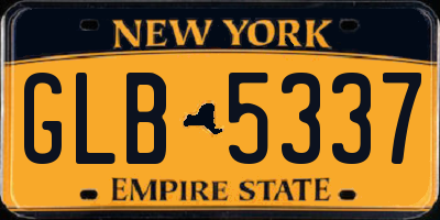 NY license plate GLB5337