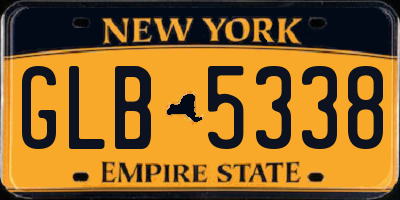 NY license plate GLB5338