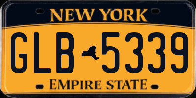 NY license plate GLB5339