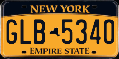 NY license plate GLB5340